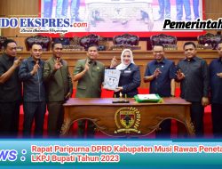 Rapat Paripurna DPRD Kabupaten Musi Rawas Penetapan LKPJ Bupati Tahun 2023